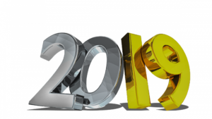 Happy New Year 2019 text png