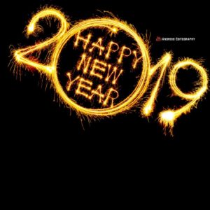 Happy New Year 2019 text png