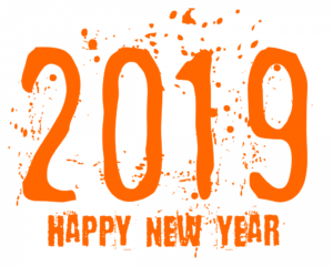 Happy New Year 2019 text png