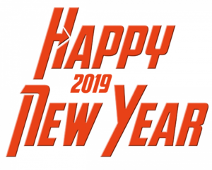 Happy New Year 2019 text png