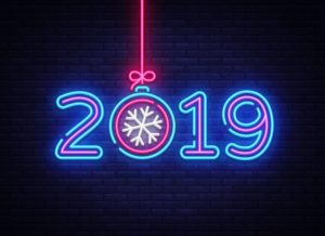 Happy New Year 2019 text png